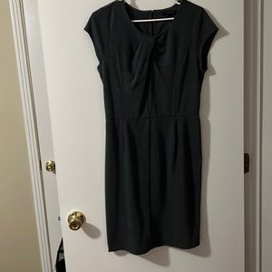 Banana Republic midi grey keyhole dress